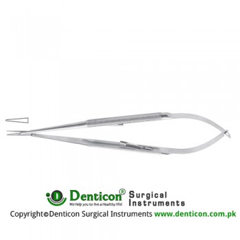 Micro Needle Holder Straight - With Lock Stainless Steel, 18.5 cm - 7 1/4"